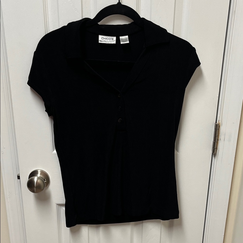 Chico's Classic Black Button Down Shirt
